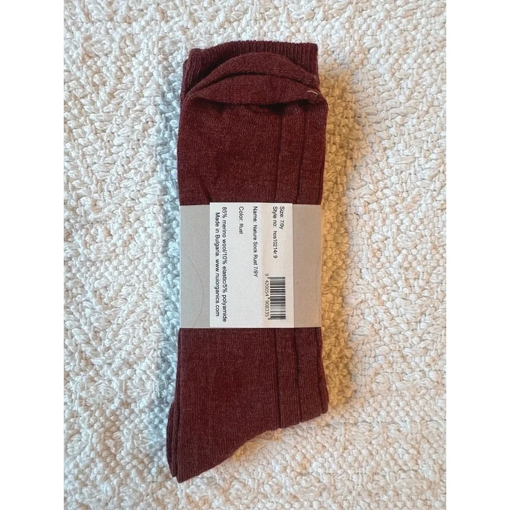 Nui Organics Nature Socks Rust 7/9y